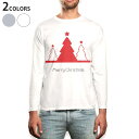 ロング tシャツ メンズ 長袖 ホワイト グレー デザイン XS S M L XL 2XL Tシャツ ティーシャツ T shirt long sleeve 009939 クリスマス ツリー 赤