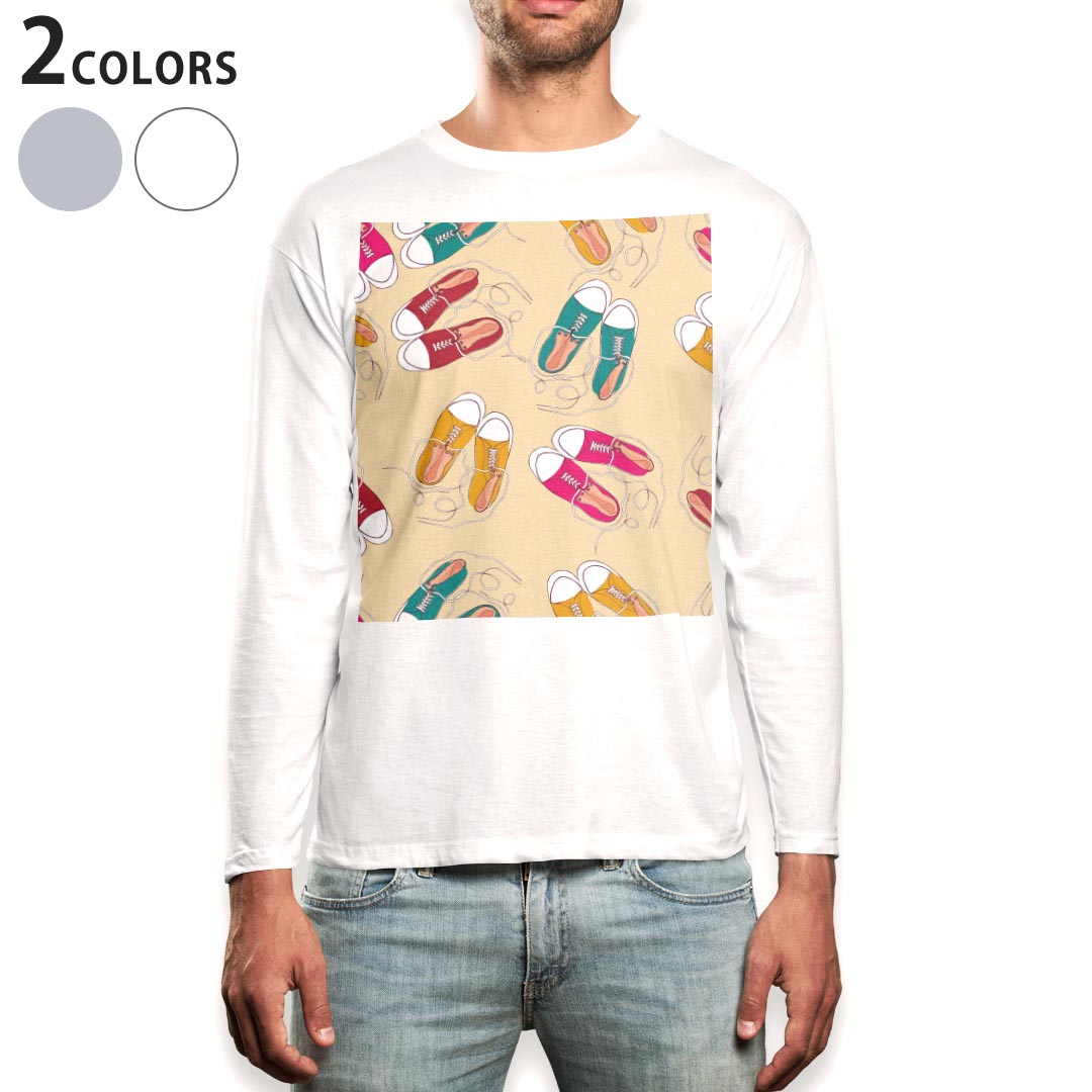 楽天kabeコレロング tシャツ メンズ 長袖 ホワイト グレー デザイン XS S M L XL 2XL Tシャツ ティーシャツ T shirt long sleeve 010313 おしゃれ　ファッション　靴