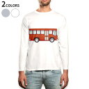 ロング tシャツ メンズ 長袖 ホワイト グレー デザイン XS S M L XL 2XL Tシャツ ティーシャツ T shirt long sleeve 010326 乗り物　車　赤
