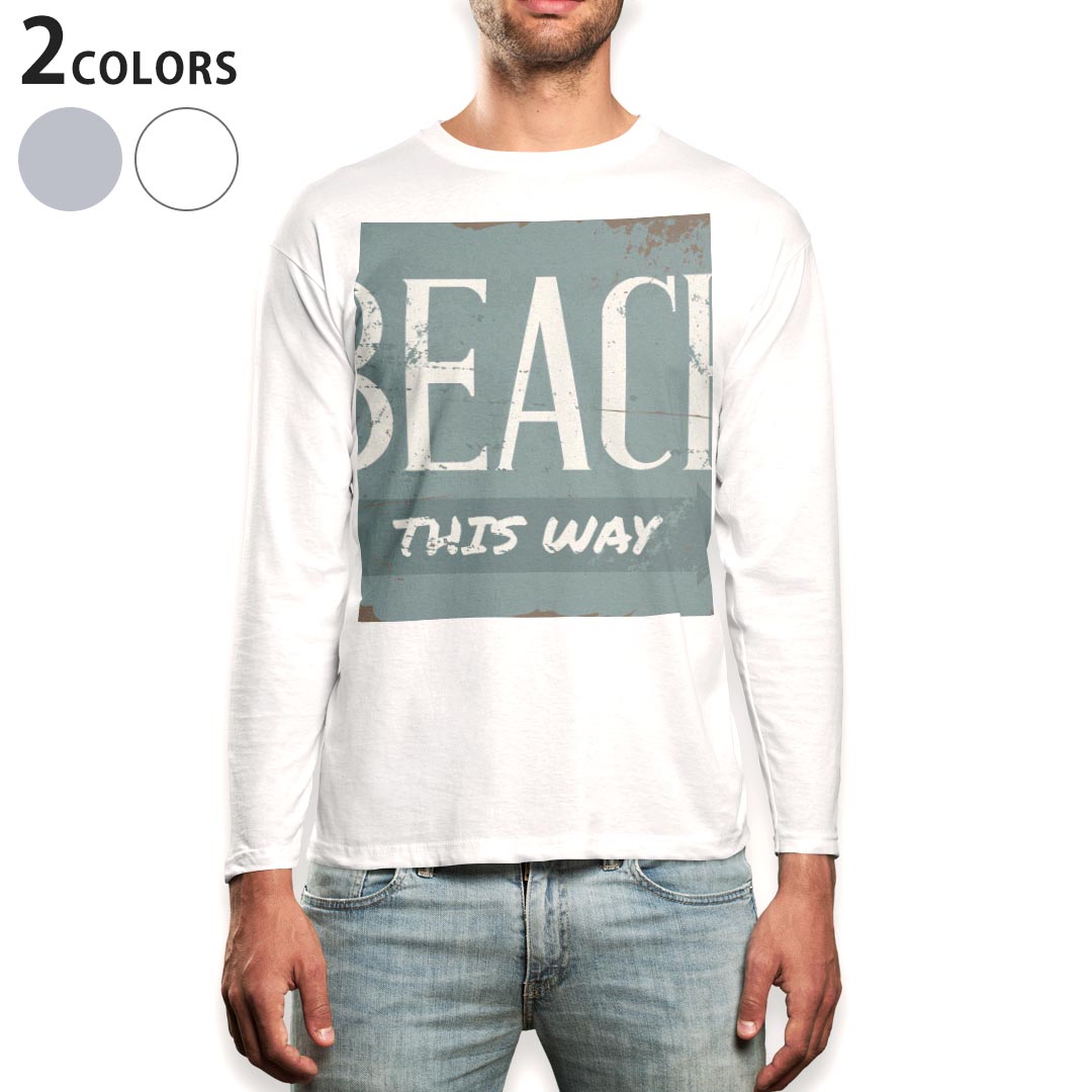ロング tシャツ メンズ 長袖 ホワイト グレー デザイン XS S M L XL 2XL Tシャツ ティーシャツ T shirt long sleeve 010428 英語　看板..