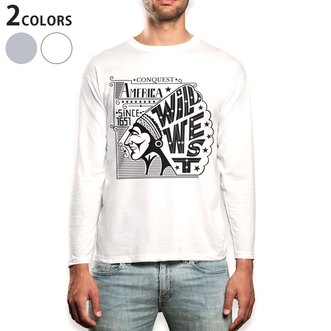 ロング tシャツ メンズ 長袖 ホワイト グレー デザイン XS S M L XL 2XL Tシャツ ティーシャツ T shirt long sleeve 010603 アメリカ 英語 人物