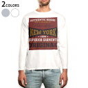 ロング tシャツ メンズ 長袖 ホワイト グレー デザイン XS S M L XL 2XL Tシャツ ティーシャツ T shirt long sleeve 010757 ニューヨーク　英語　赤