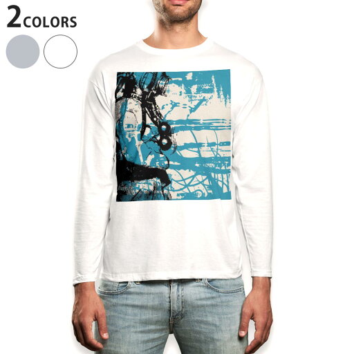 ロング tシャツ メンズ 長袖 ホワイト グレー デザイン XS S M L XL 2XL Tシャツ ティーシャツ T shirt long sleeve 010953 イラスト 黒 青 ロング tシャツ メンズ 長袖 ホワイト グレー デザイン XS S M L XL 2XL Tシャツ ティーシャツ T shirt long sleeve 010953 イラスト 黒 青