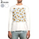 ロング tシャツ メンズ 長袖 ホワイト グレー デザイン XS S M L XL 2XL Tシャツ ティーシャツ T shirt long sleeve 011035 ひまわり 花 ボーダー