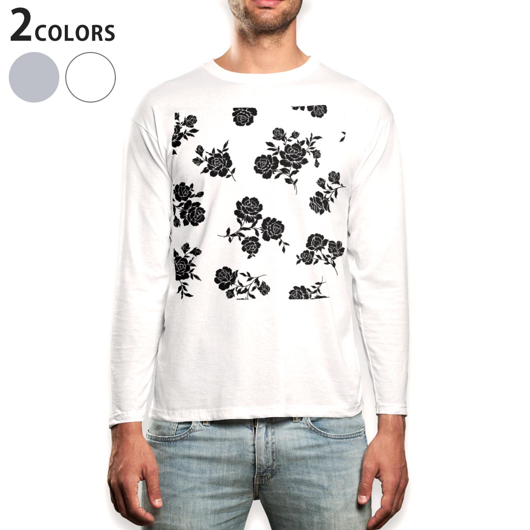 ロングtシャツメンズ長袖ホワイトグ...