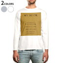 ロング tシャツ メンズ 長袖 ホワイト グレー デザイン XS S M L XL 2XL Tシャツ ティーシャツ T shirt long sleeve 011338 本 英語 黄色(4)