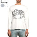 ロング tシャツ メンズ 長袖 ホワイト グレー デザイン XS S M L XL 2XL Tシャツ ティーシャツ T shirt long sleeve 011359 LOVE　ハート　文字