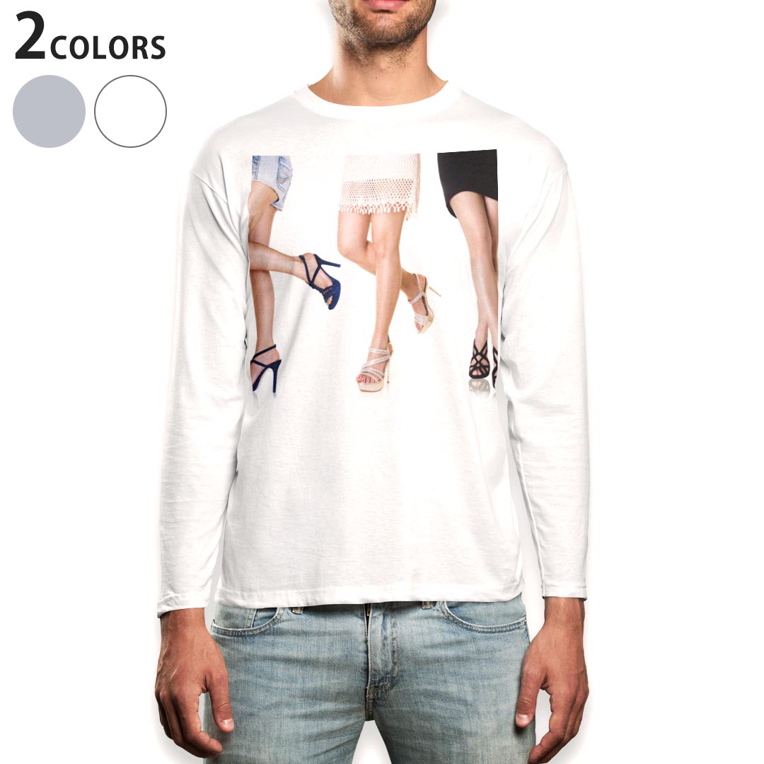 Long-Sleeved - ロング tシャツ メンズ 長袖 ホワイト グレー デザイン XS S M L XL 2XL Tシャツ ティーシャツ T shirt long sleeve 011496 おしゃれ　女性　セクシー