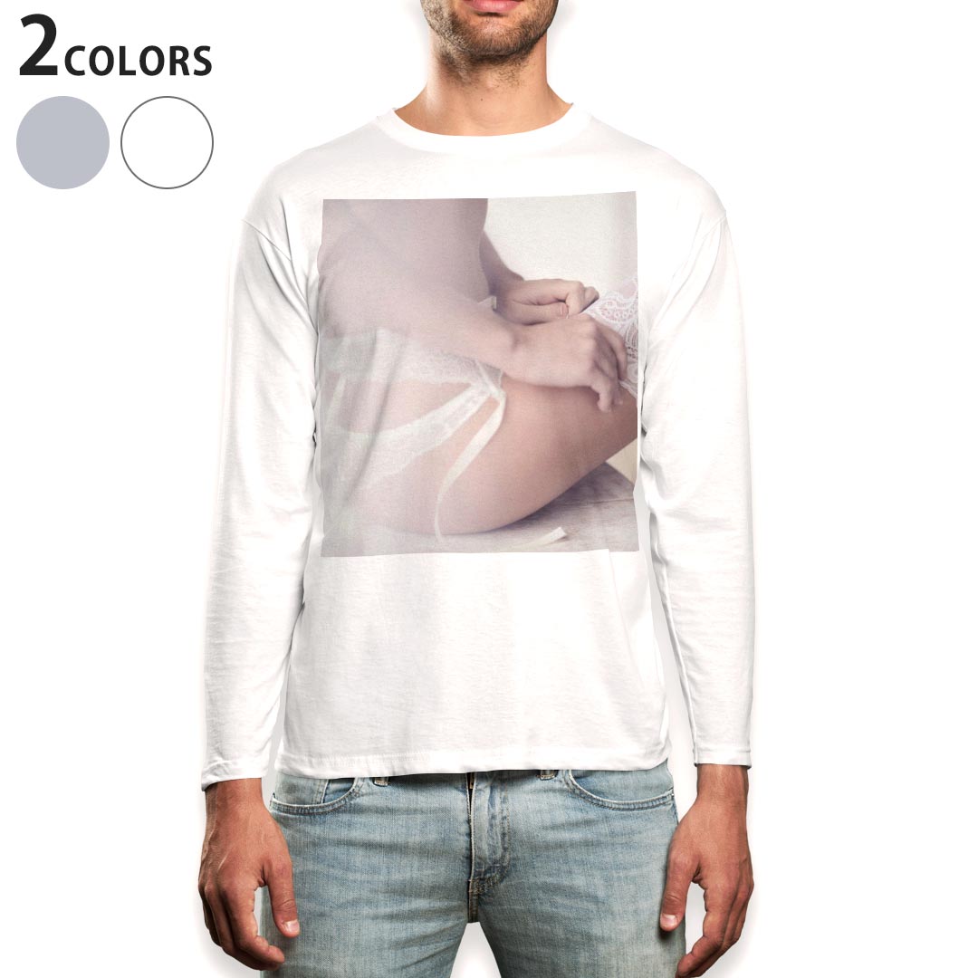 ロング tシャツ メンズ 長袖 ホワイト グレー デザイン XS S M L XL 2XL Tシャツ ティーシャツ T shirt long sleeve 011527 おしゃれ　女性　セクシー