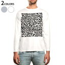 ロング tシャツ メンズ 長袖 ホワイト グレー デザイン XS S M L XL 2XL Tシャツ ティーシャツ T shirt long sleeve 011584 ヒョウ柄 アニマル柄 白黒