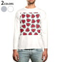 ロング tシャツ メンズ 長袖 ホワイト グレー デザイン XS S M L XL 2XL Tシャツ ティーシャツ T shirt long sleeve 011675 ハート 釘 赤(4)