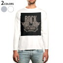 ロング tシャツ メンズ 長袖 ホワイト グレー デザイン XS S M L XL 2XL Tシャツ ティーシャツ T shirt long sleeve 011869 ギター ロック かっこいい(4)