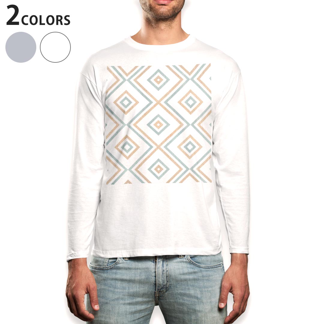 ロング tシャツ メンズ 長袖 ホワイト グレー デザイン XS S M L XL 2XL Tシャツ ティーシャツ T shirt long sleeve 012067 シンプル　..