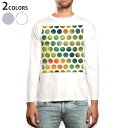 ロング tシャツ メンズ 長袖 ホワイト グレー デザイン XS S M L XL 2XL Tシャツ ティーシャツ T shirt long sleeve 012088 丸 オレンジ 緑(4)