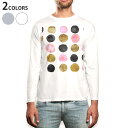 ロング tシャツ メンズ 長袖 ホワイト グレー デザイン XS S M L XL 2XL Tシャツ ティーシャツ T shirt long sleeve 012164 丸 ドット 模様(4)