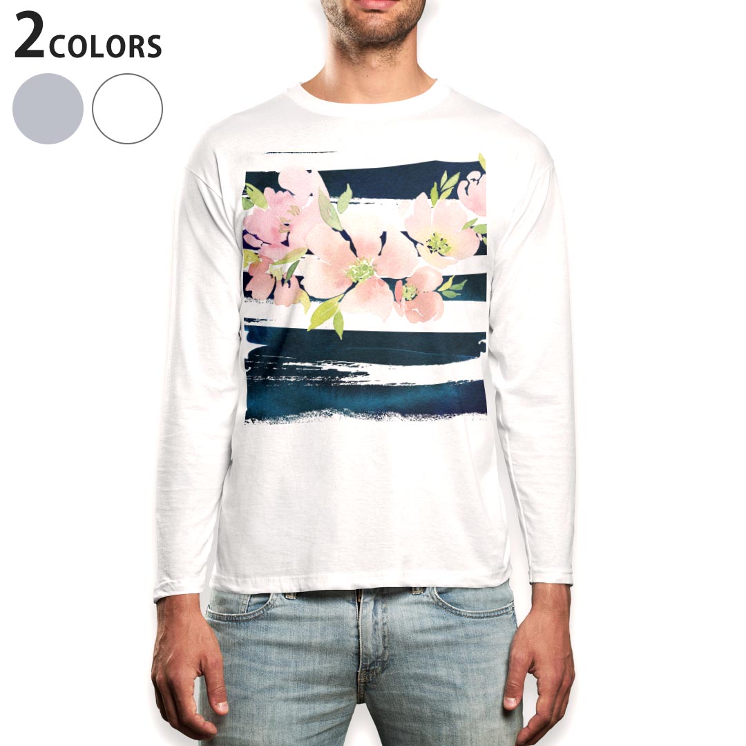 ロングtシャツメンズ長袖ホワイトグ...