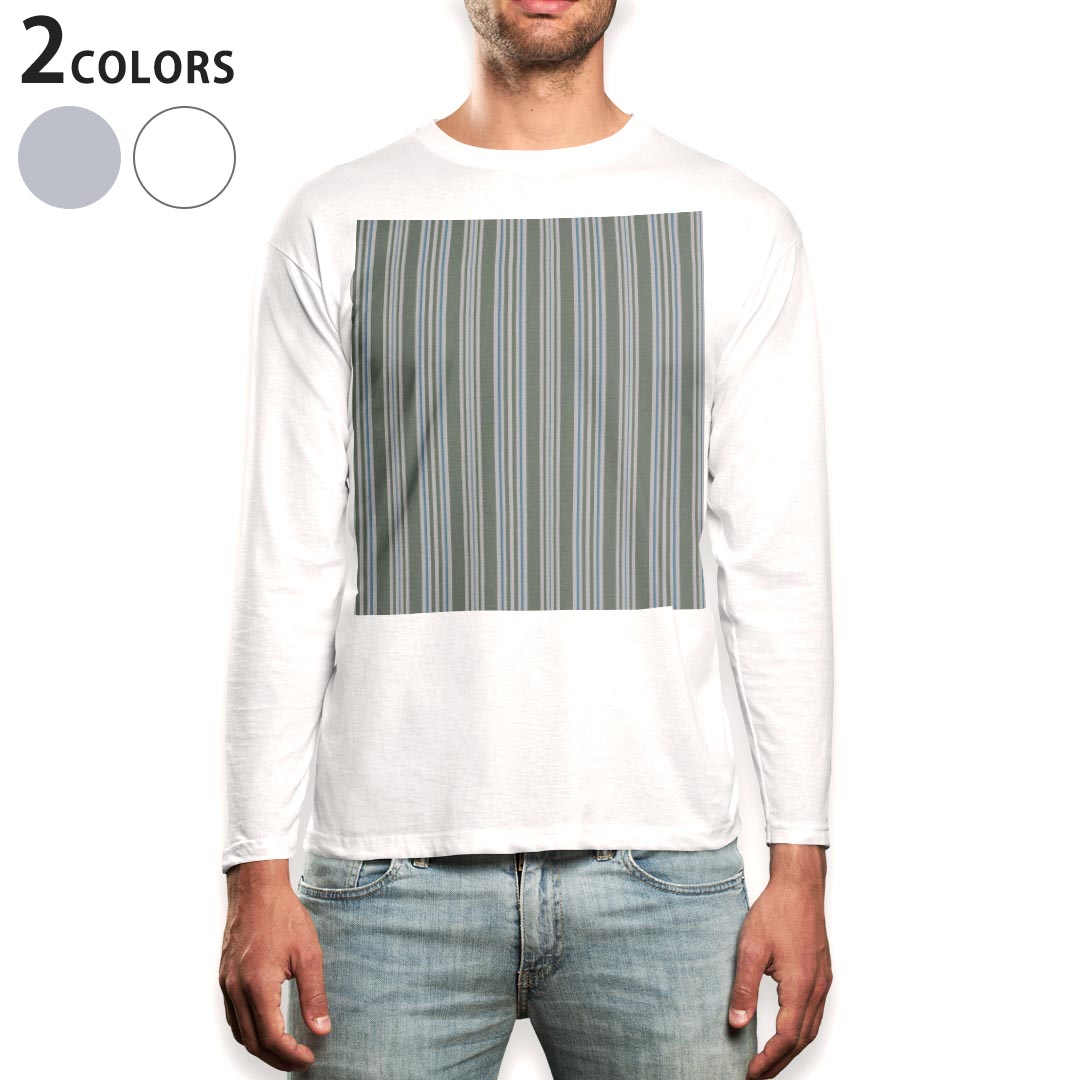 Necked Turtle - ロング tシャツ メンズ 長袖 ホワイト グレー デザイン XS S M L XL 2XL Tシャツ ティーシャツ T shirt long sleeve 012252 ストライプ　シンプル　おしゃれ