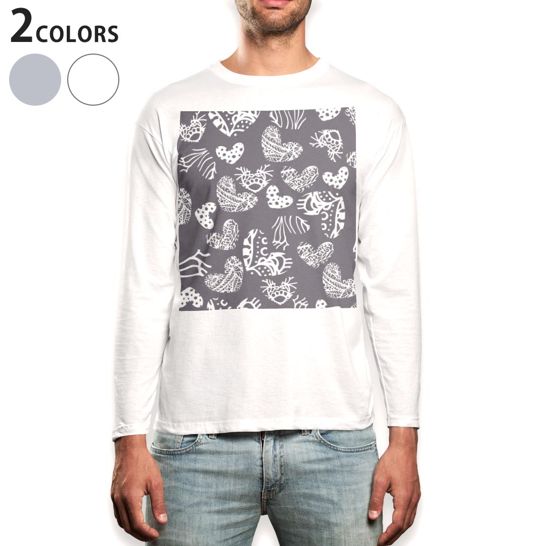 ロング tシャツ メンズ 長袖 ホワイト グレー デザイン XS S M L XL 2XL Tシャツ ティーシャツ T shirt..