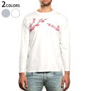 ロング tシャツ メンズ 長袖 ホワイト グレー デザイン XS S M L XL 2XL Tシャツ ティーシャツ T shirt long sleeve 012862 ひな祭り 桃の花 節句