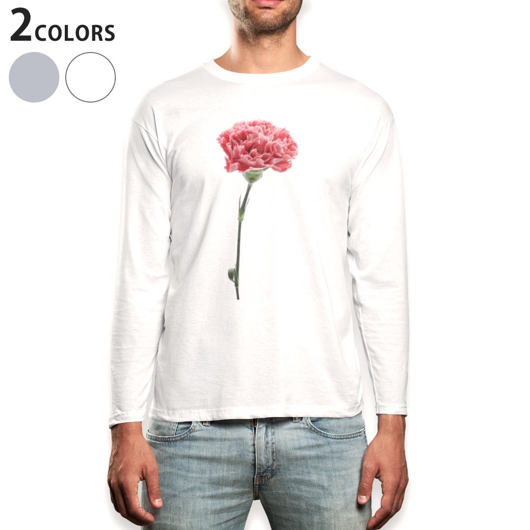 ロングtシャツメンズ長袖ホワイトグ...