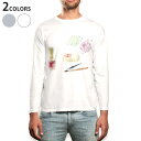 ロング tシャツ メンズ 長袖 ホワイト グレー デザイン XS S M L XL 2XL Tシャツ ティーシャツ T shirt long sleeve 013306 メイク おしゃれ マニキュア(4)