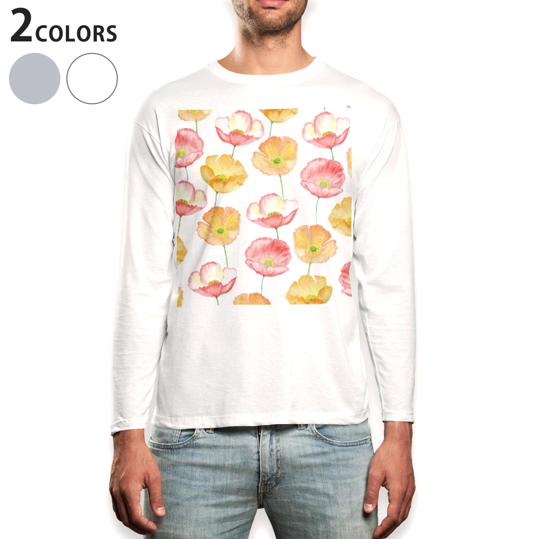 ロングtシャツメンズ長袖ホワイトグ...