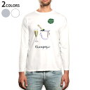 ロング tシャツ メンズ 長袖 ホワイト グレー デザイン XS S M L XL 2XL Tシャツ ティーシャツ T shirt long sleeve 013706 おしゃれ シャンパン お酒(4)
