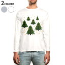 ロング tシャツ メンズ 長袖 ホワイト グレー デザイン XS S M L XL 2XL Tシャツ ティーシャツ T shirt long sleeve 013723 クリスマス ツリー