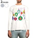 ロング tシャツ メンズ 長袖 ホワイト グレー デザイン XS S M L XL 2XL Tシャツ ティーシャツ T shirt long sleeve 013763 クリスマス カラフル ツリー