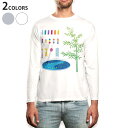 ロング tシャツ メンズ 長袖 ホワイト グレー デザイン XS S M L XL 2XL Tシャツ ティーシャツ T shirt long sleeve 013791 七夕 短冊