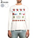 ロング tシャツ メンズ 長袖 ホワイト グレー デザイン XS S M L XL 2XL Tシャツ ティーシャツ T shirt long sleeve 013796 クリスマス ツリー 飾り