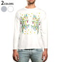 ロング tシャツ メンズ 長袖 ホワイト グレー デザイン XS S M L XL 2XL Tシャツ ティーシャツ T shirt long sleeve 013866 七夕 短冊 星