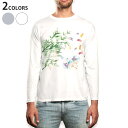 ロング tシャツ メンズ 長袖 ホワイト グレー デザイン XS S M L XL 2XL Tシャツ ティーシャツ T shirt long sleeve 013868 七夕 短冊 夏
