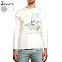 ロング tシャツ メンズ 長袖 ホワイト グレー デザイン XS S M L XL 2XL Tシャツ ティーシャツ T shirt long sleeve 013870 七夕 短冊 星