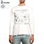 ロング tシャツ メンズ 長袖 ホワイト グレー デザイン XS S M L XL 2XL Tシャツ ティーシャツ T shirt long sleeve 013885 夏　海　リーフ