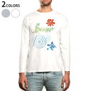 ロング tシャツ メンズ 長袖 ホワイト グレー デザイン XS S M L XL 2XL Tシャツ ティーシャツ T shirt long sleeve 014122 夏 祭り 植物(4)