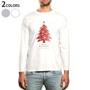 ロング tシャツ メンズ 長袖 ホワイト グレー デザイン XS S M L XL 2XL Tシャツ ティーシャツ T shirt long sleeve 014613 クリスマス ツリー