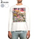 ロング tシャツ メンズ 長袖 ホワイト グレー デザイン XS S M L XL 2XL Tシャツ ティーシャツ T shirt long sleeve 014975 花 写真 自然 カラフル(4)