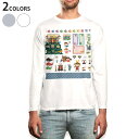 ロング tシャツ メンズ 長袖 ホワイト グレー デザイン XS S M L XL 2XL Tシャツ ティーシャツ T shirt long sleeve 01...