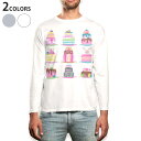 ロング tシャツ メンズ 長袖 ホワイト グレー デザイン XS S M L XL 2XL Tシャツ ティーシャツ T shirt long sleeve 015304 イースター たまご うさぎ ケーキ パステル