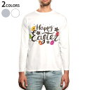 ロング tシャツ メンズ 長袖 ホワイト グレー デザイン XS S M L XL 2XL Tシャツ ティーシャツ T shirt long sleeve 015315 イースター たまご うさぎ ケーキ パステル
