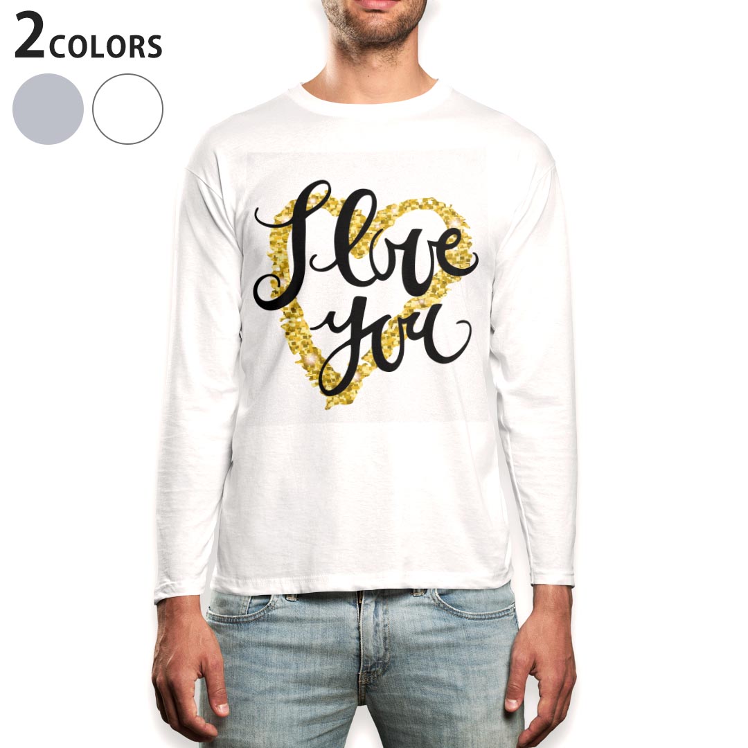 Other - ロング tシャツ メンズ 長袖 ホワイト グレー デザイン XS S M L XL 2XL Tシャツ ティーシャツ T shirt long sleeve 015370 ハート　英字　ラブリー