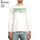 ロング tシャツ メンズ 長袖 ホワイト グレー デザイン XS S M L XL 2XL Tシャツ ティーシャツ T shirt long sleeve 015444 笹 七夕