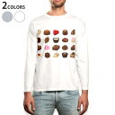 ロング tシャツ メンズ 長袖 ホワイト グレー デザイン XS S M L XL 2XL Tシャツ ティーシャツ T shirt long sleeve 015621 チョコレート お菓子 スイーツ(4)