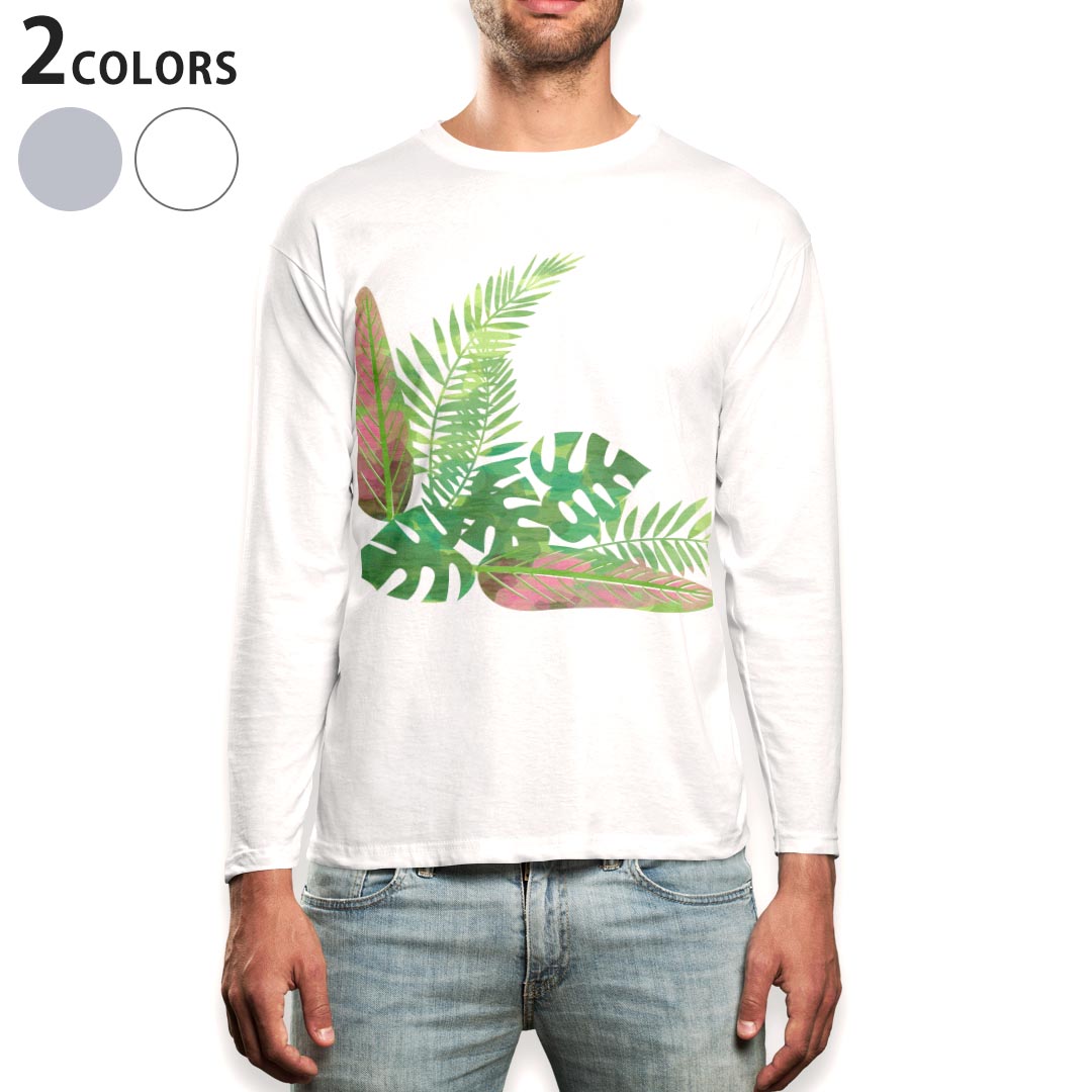 Rakuten - ロング tシャツ メンズ 長袖 ホワイト グレー デザイン XS S M L XL 2XL Tシャツ ティーシャツ T shirt long sleeve 015669 木　樹木　自然　植物　モノクロ