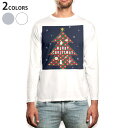 ロング tシャツ メンズ 長袖 ホワイト グレー デザイン XS S M L XL 2XL Tシャツ ティーシャツ T shirt long sleeve 015811 クリスマスツリー 冬 木