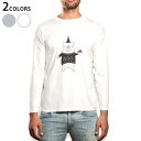 ロング tシャツ メンズ 長袖 ホワイト グレー デザイン XS S M L XL 2XL Tシャツ ティーシャツ T shirt long sleeve 016050 くま 誕生日 かわいい(4)