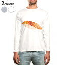 ロング tシャツ メンズ 長袖 ホワイト グレー デザイン XS S M L XL 2XL Tシャツ ティーシャツ T shirt long sleeve 016178 お寿司 食べ物 和食
