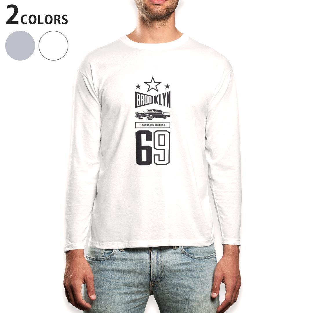 ロング tシャツ メンズ 長袖 ホワイト グレー デザイン XS S M L XL 2XL Tシャツ ティーシャツ T shirt long sleeve 016223 ポスター