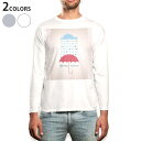 ロング tシャツ メンズ 長袖 ホワイト グレー デザイン XS S M L XL 2XL Tシャツ ティーシャツ T shirt long sleeve 016343 傘 梅雨 カラフル